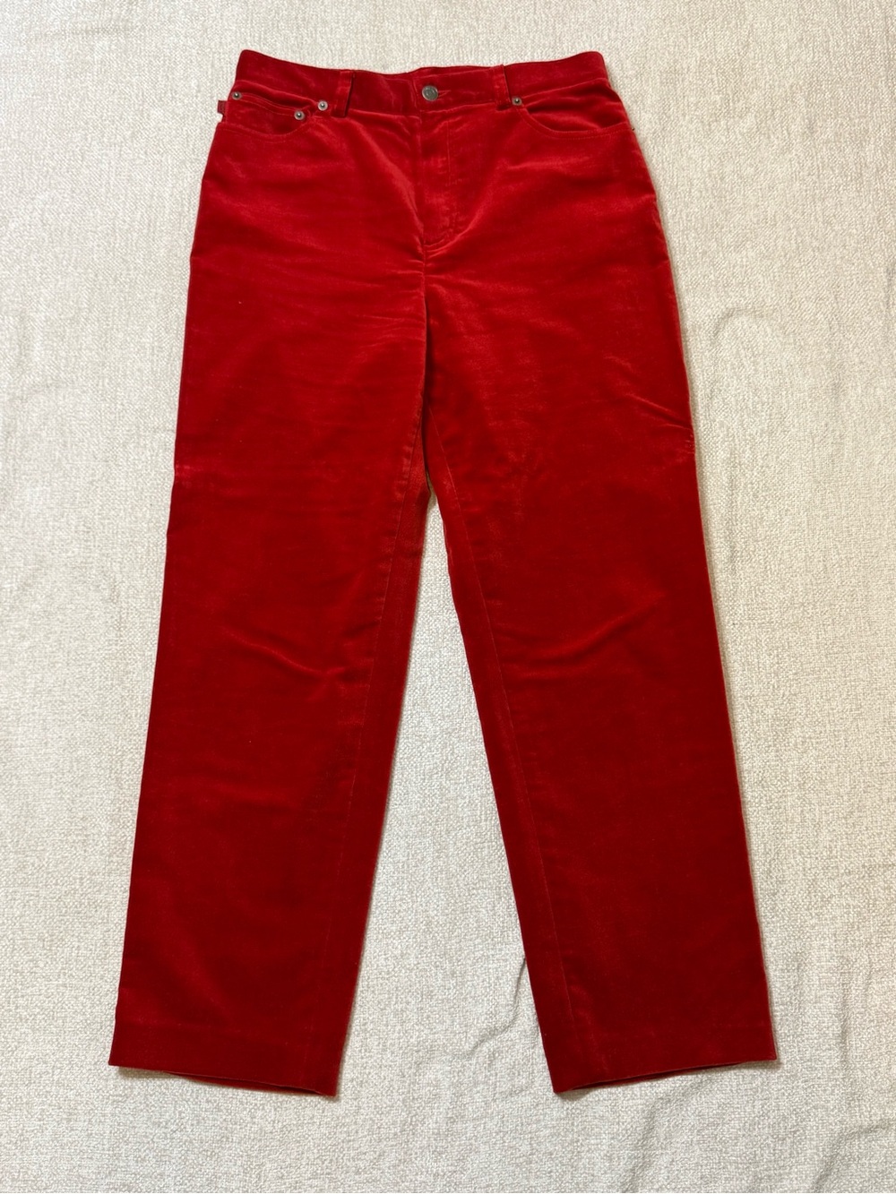 Lauren Jeans Co Ralph Lauren Red Velvet Pants 10 90s Preppy Holiday Y2K